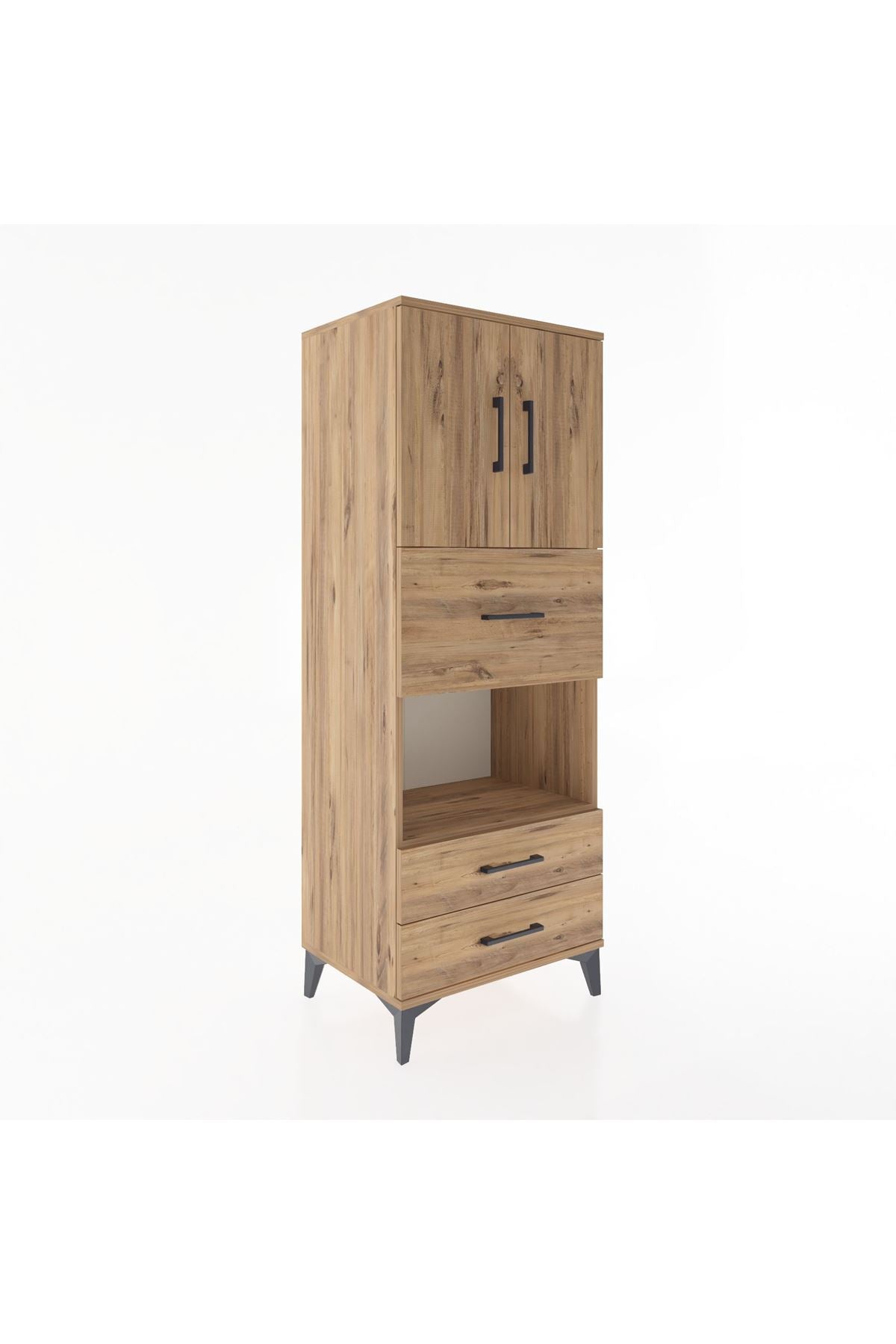 Hyperion Dolap 3 Raflı 3 Çekmeceli 2 Kapaklı 60x44x163 - S53M049V9B