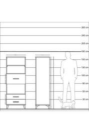 Hyperion Dolap 3 Raflı 3 Çekmeceli 60x44x163 - S53M050V8B