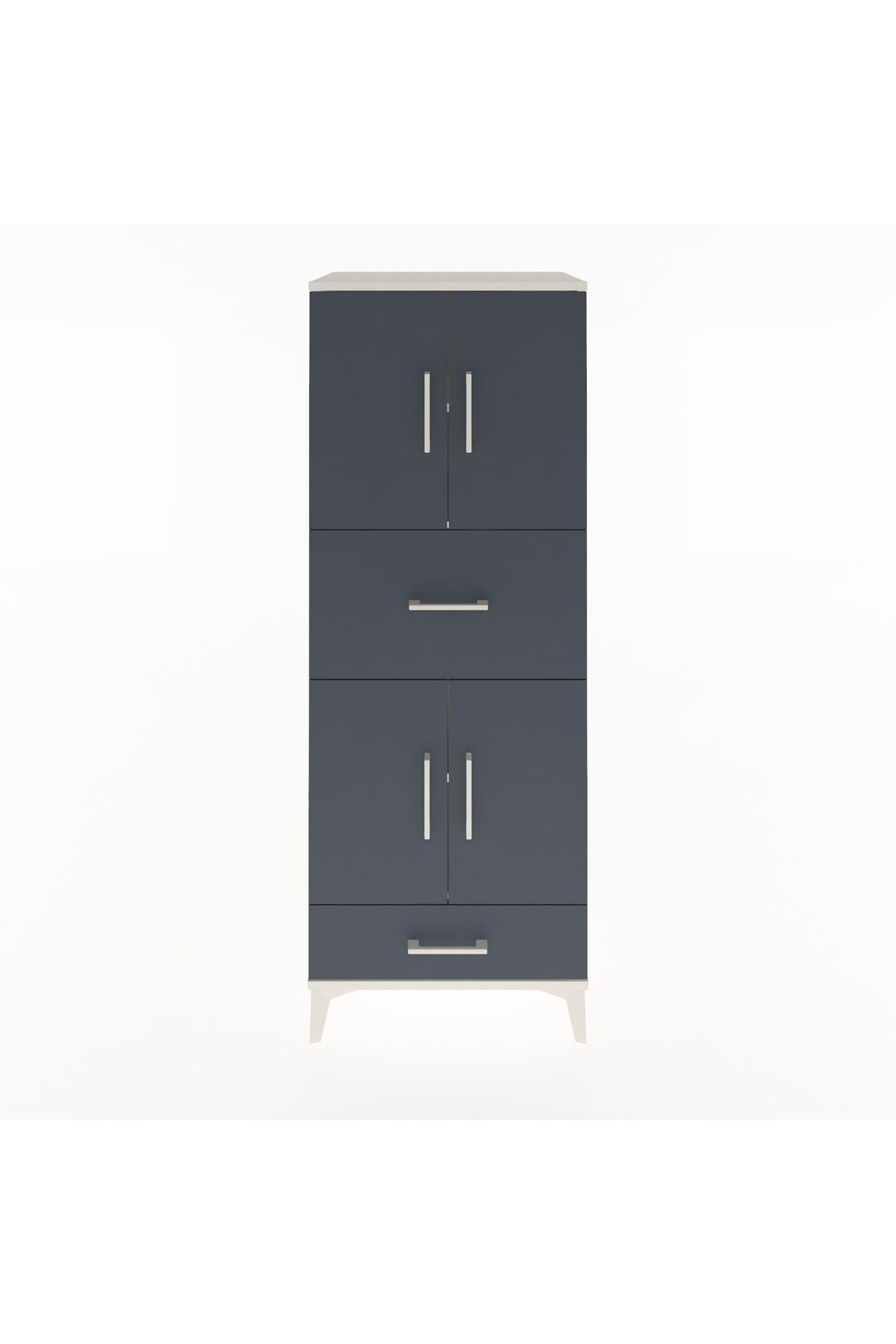 Hyperion Dolap 4 Raflı 2 Çekmeceli 4 Kapaklı 60x44x163 - S53M051V2B