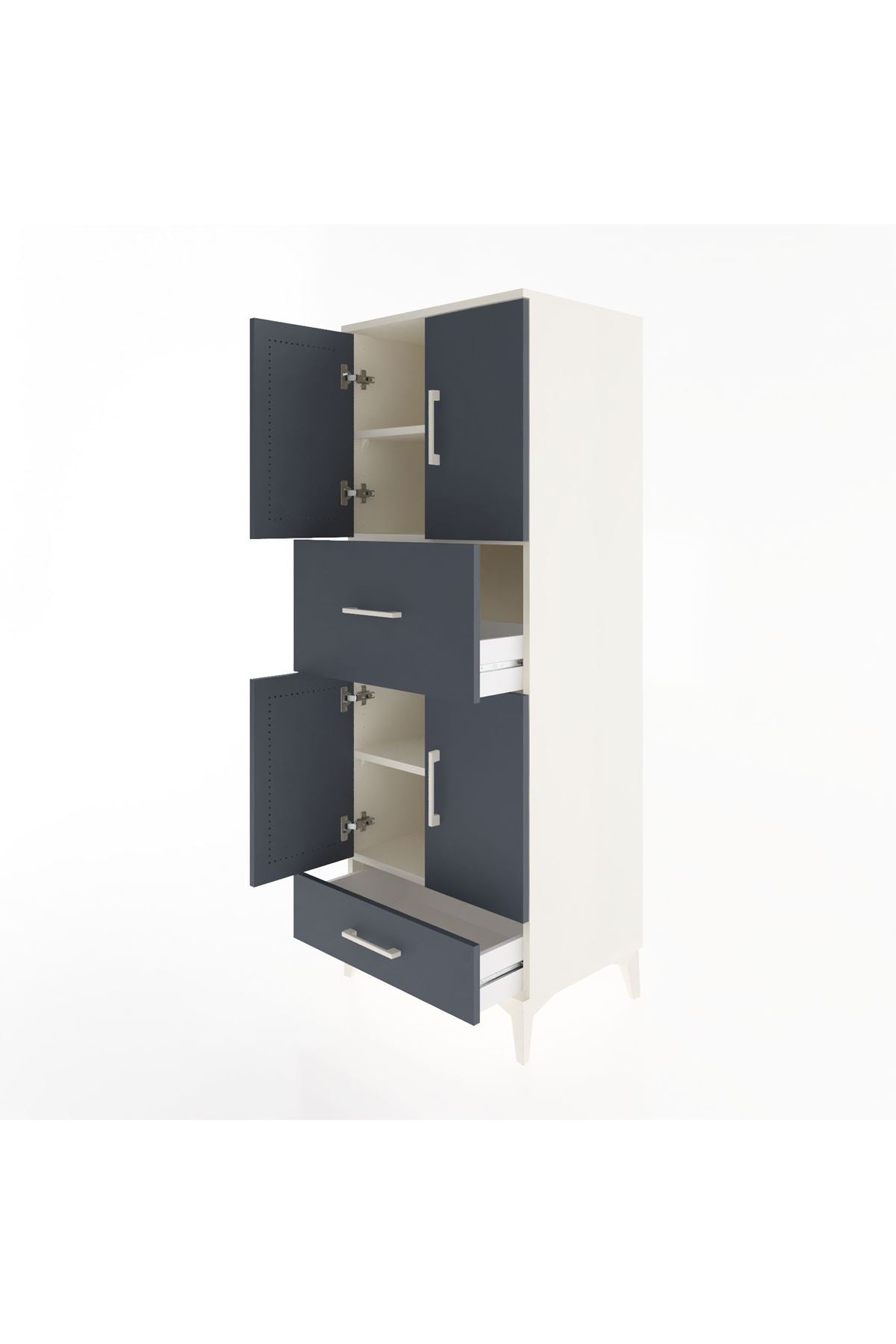 Hyperion Dolap 4 Raflı 2 Çekmeceli 4 Kapaklı 60x44x163 - S53M051V2B