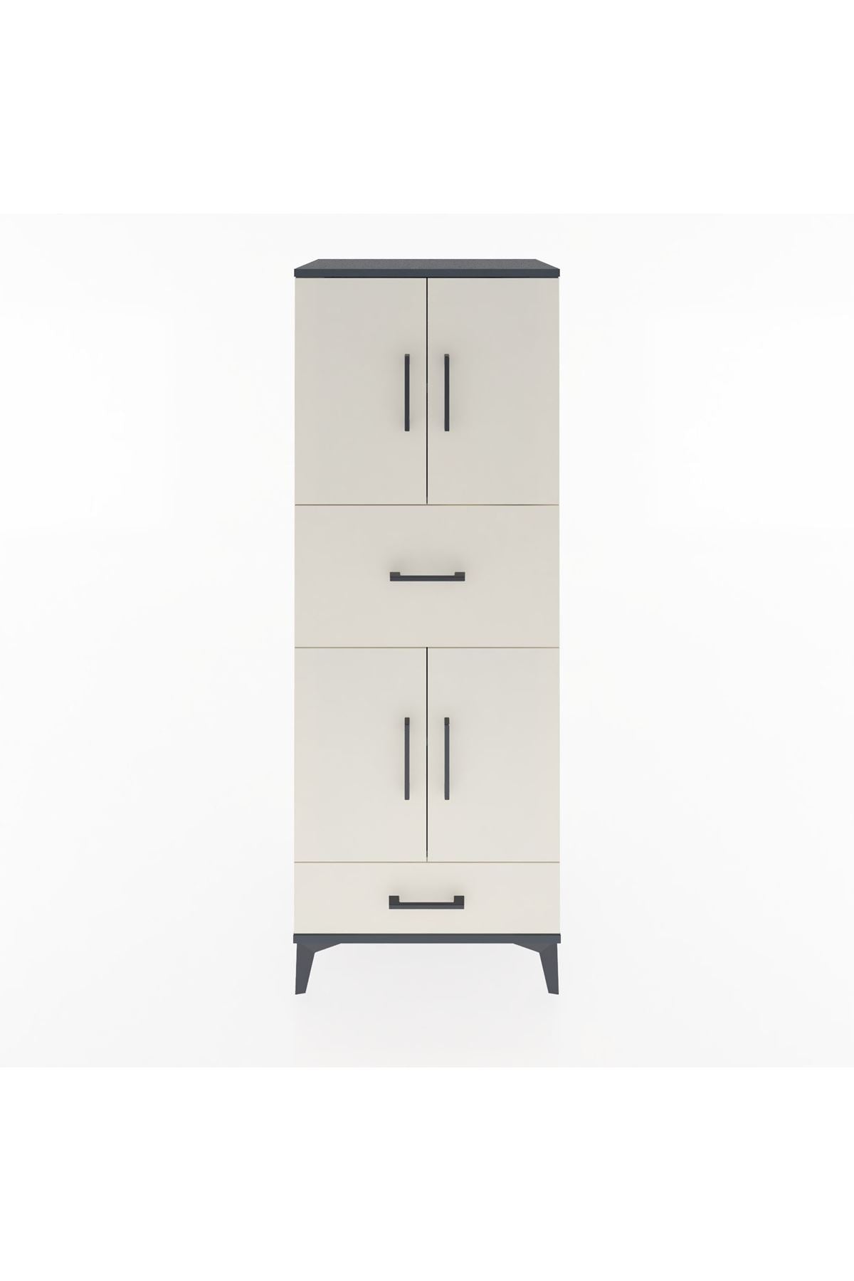 Hyperion Dolap 4 Raflı 2 Çekmeceli 4 Kapaklı 60x44x163 - S53M051V4B