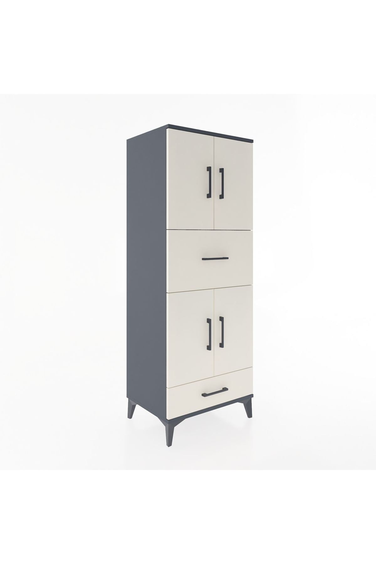 Hyperion Dolap 4 Raflı 2 Çekmeceli 4 Kapaklı 60x44x163 - S53M051V4B