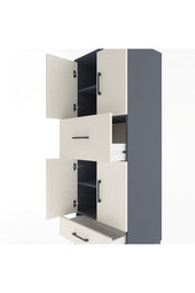 Hyperion Dolap 4 Raflı 2 Çekmeceli 4 Kapaklı 60x44x163 - S53M051V4B