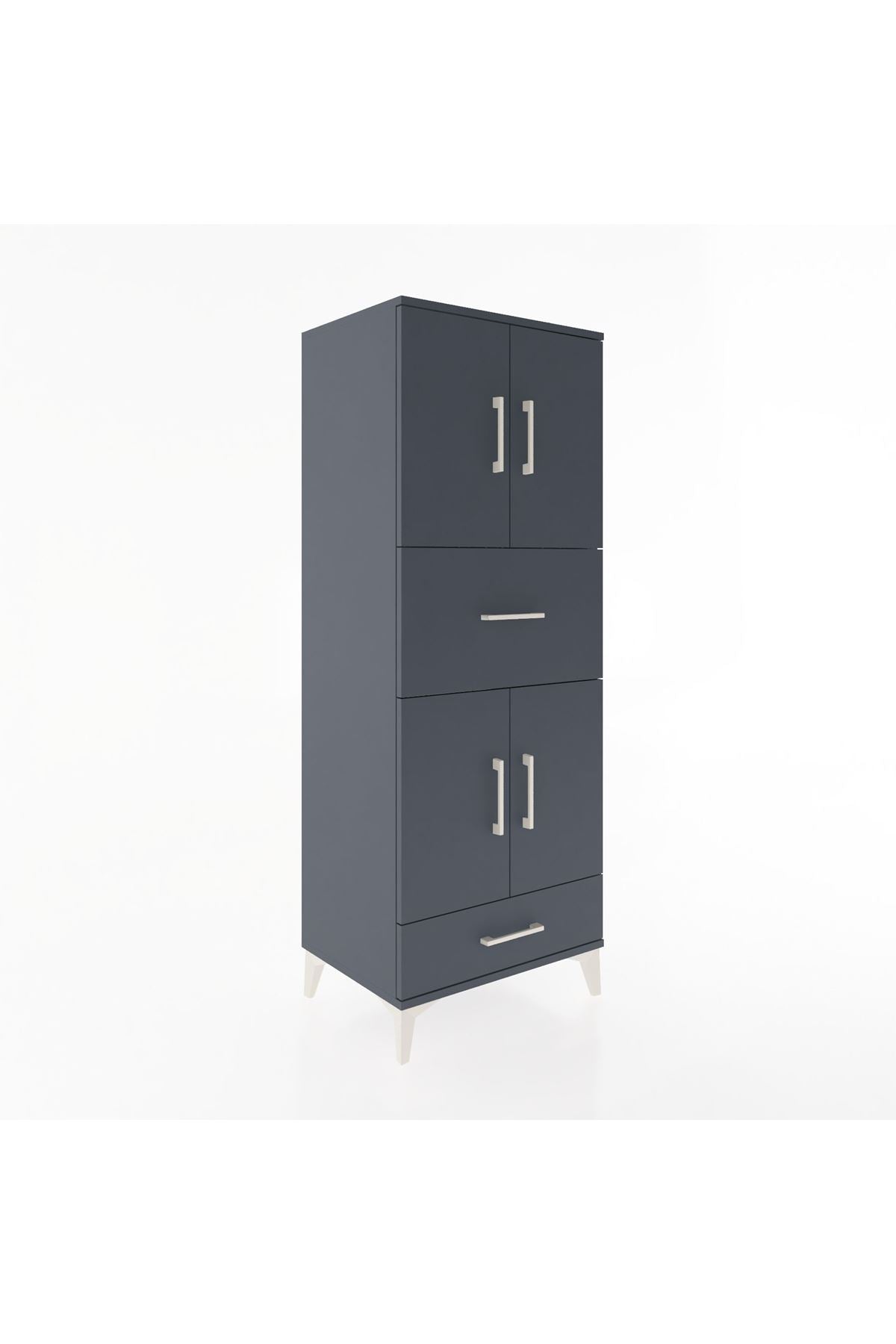 Hyperion Dolap 4 Raflı 2 Çekmeceli 4 Kapaklı 60x44x163 - S53M051V5B