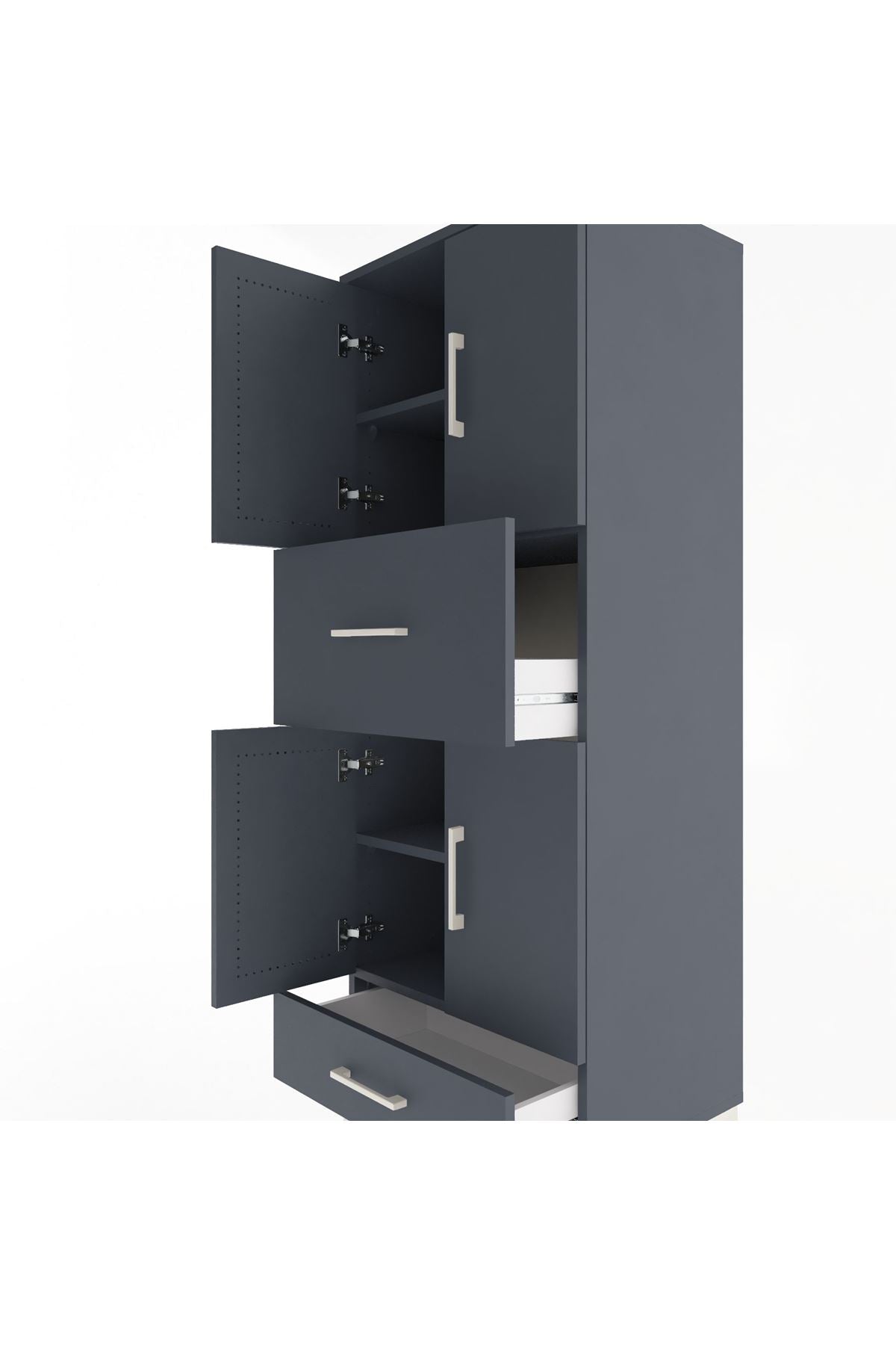 Hyperion Dolap 4 Raflı 2 Çekmeceli 4 Kapaklı 60x44x163 - S53M051V5B