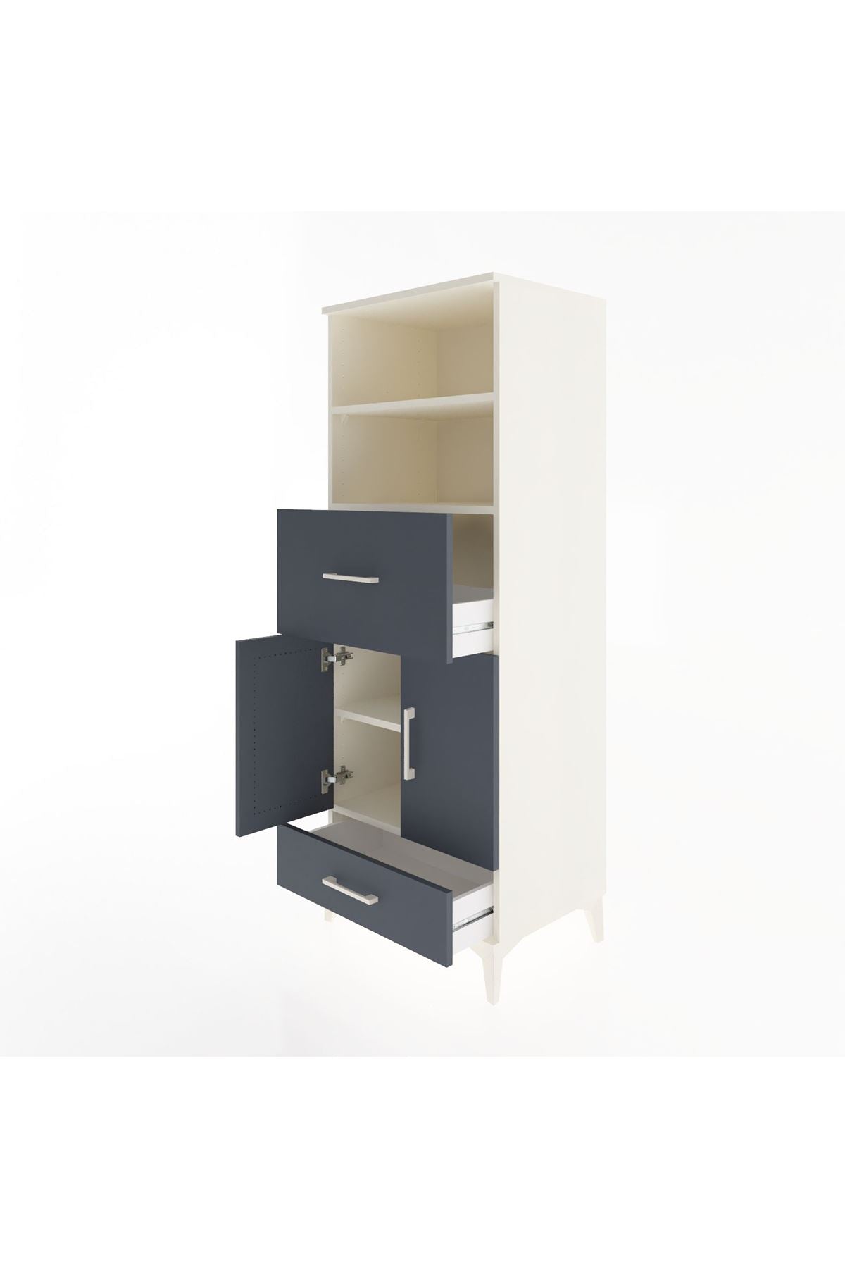 Hyperion Dolap 4 Raflı 2 Çekmeceli 2 Kapaklı 60x44x163 - S53M052V2B