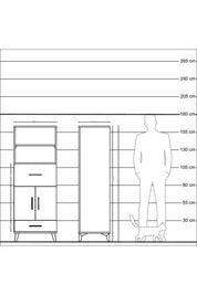 Hyperion Dolap 4 Raflı 2 Çekmeceli 2 Kapaklı 60x44x163 - S53M052V5B