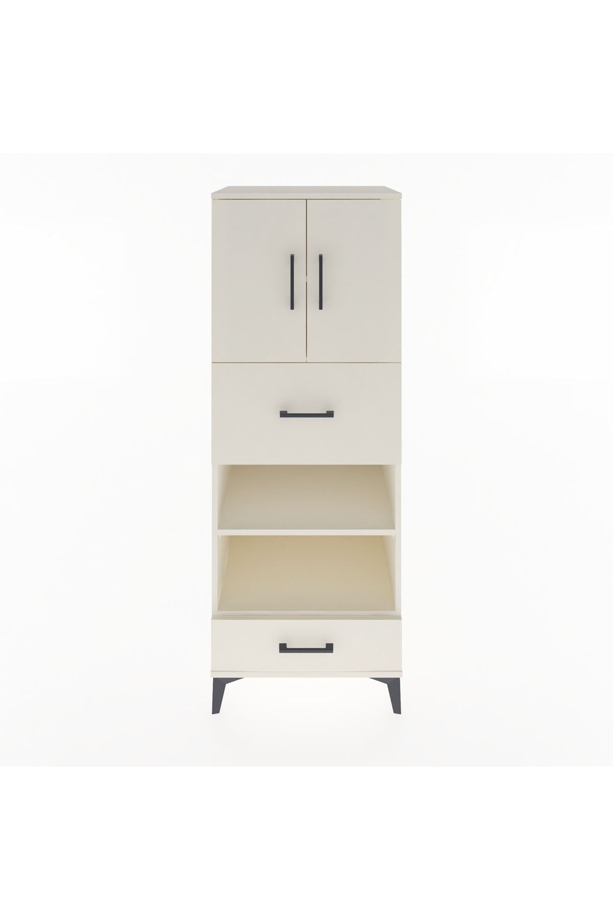 Hyperion Dolap 4 Raflı 2 Çekmeceli 2 Kapaklı 60x44x163 - S53M053V1B