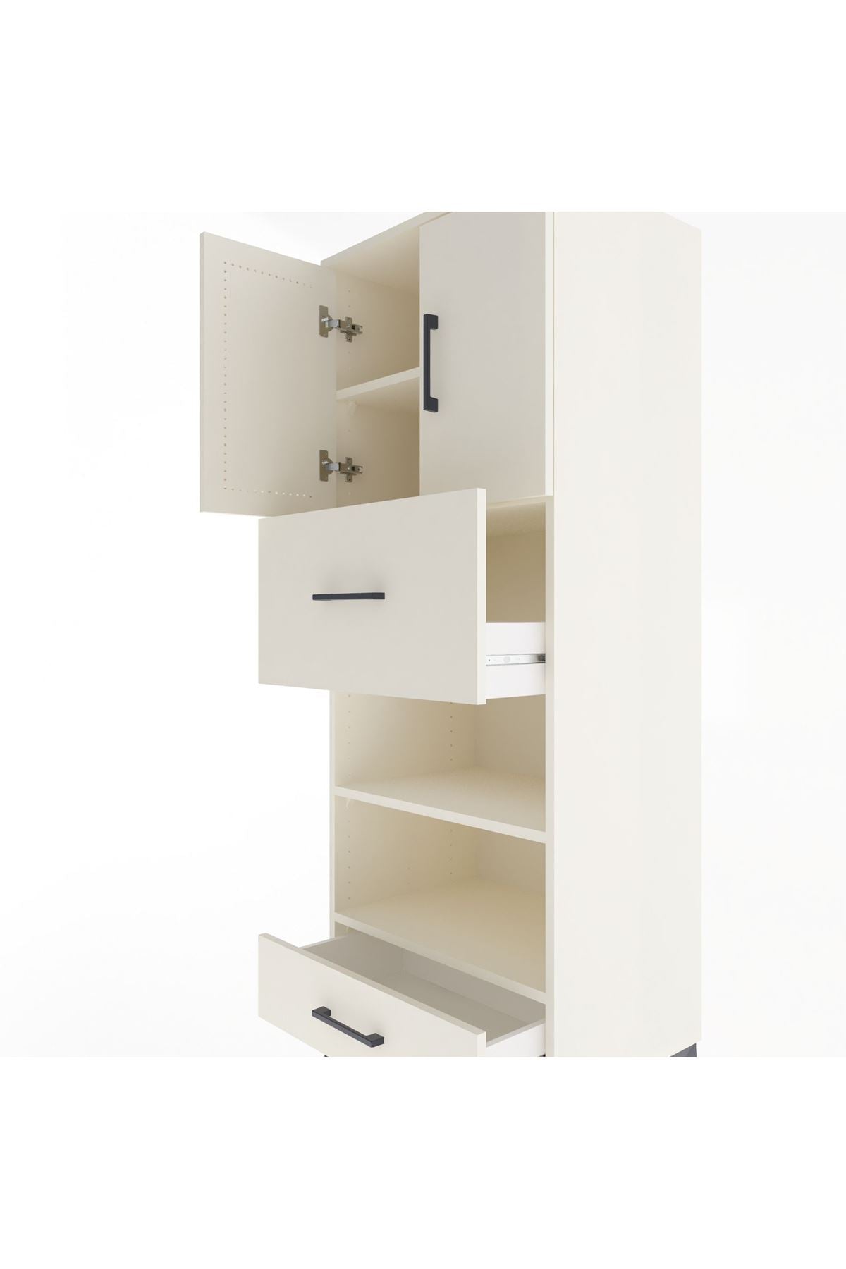 Hyperion Dolap 4 Raflı 2 Çekmeceli 2 Kapaklı 60x44x163 - S53M053V1B