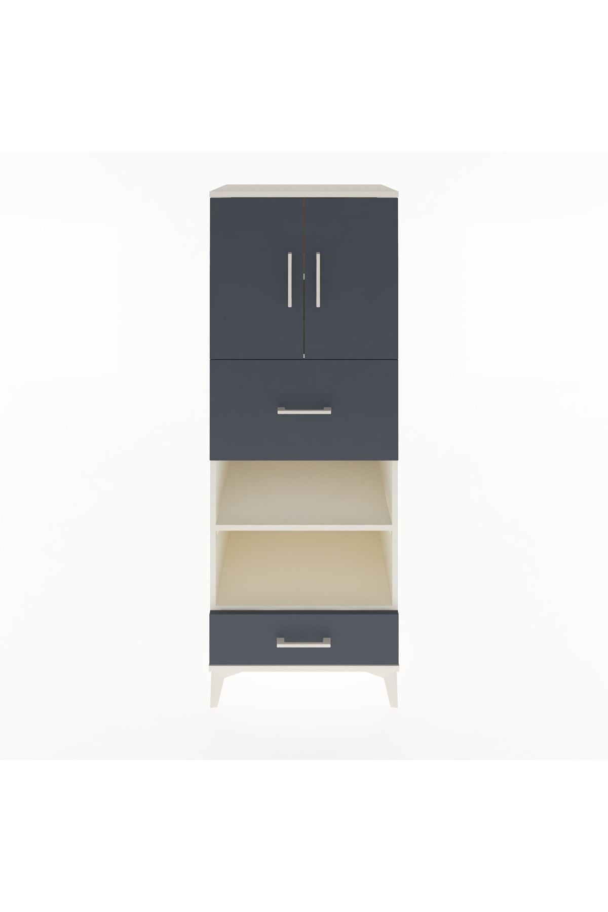 Hyperion Dolap 4 Raflı 2 Çekmeceli 2 Kapaklı 60x44x163 - S53M053V2B