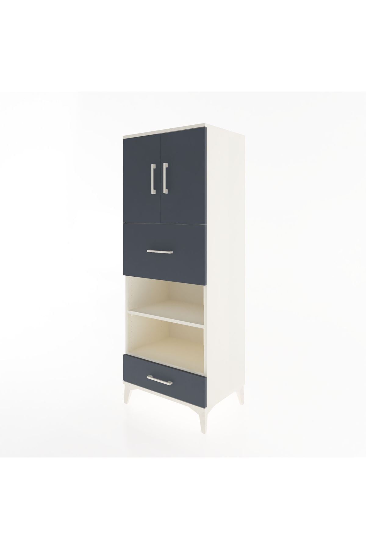 Hyperion Dolap 4 Raflı 2 Çekmeceli 2 Kapaklı 60x44x163 - S53M053V2B