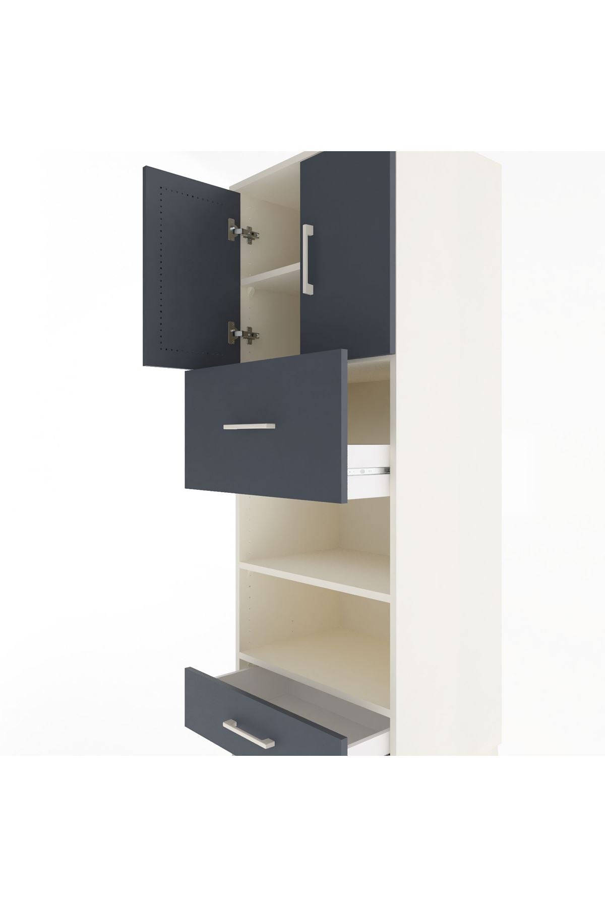 Hyperion Dolap 4 Raflı 2 Çekmeceli 2 Kapaklı 60x44x163 - S53M053V2B