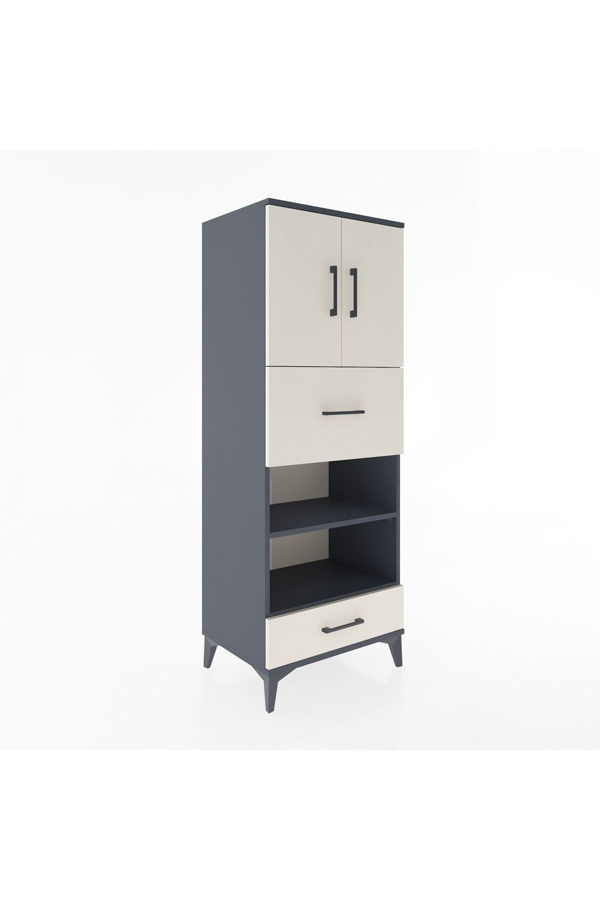 Hyperion Dolap 4 Raflı 2 Çekmeceli 2 Kapaklı 60x44x163 - S53M053V4B