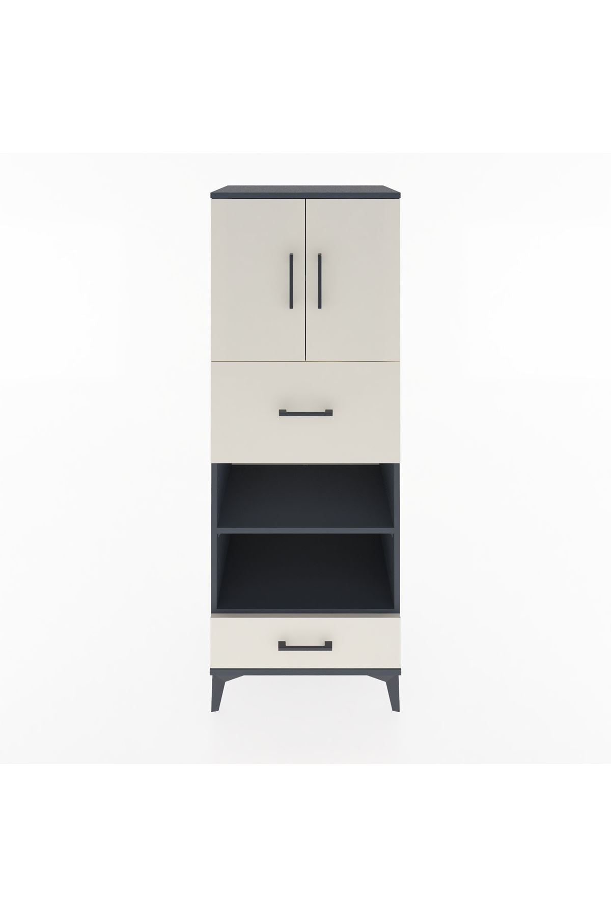 Hyperion Dolap 4 Raflı 2 Çekmeceli 2 Kapaklı 60x44x163 - S53M053V4B