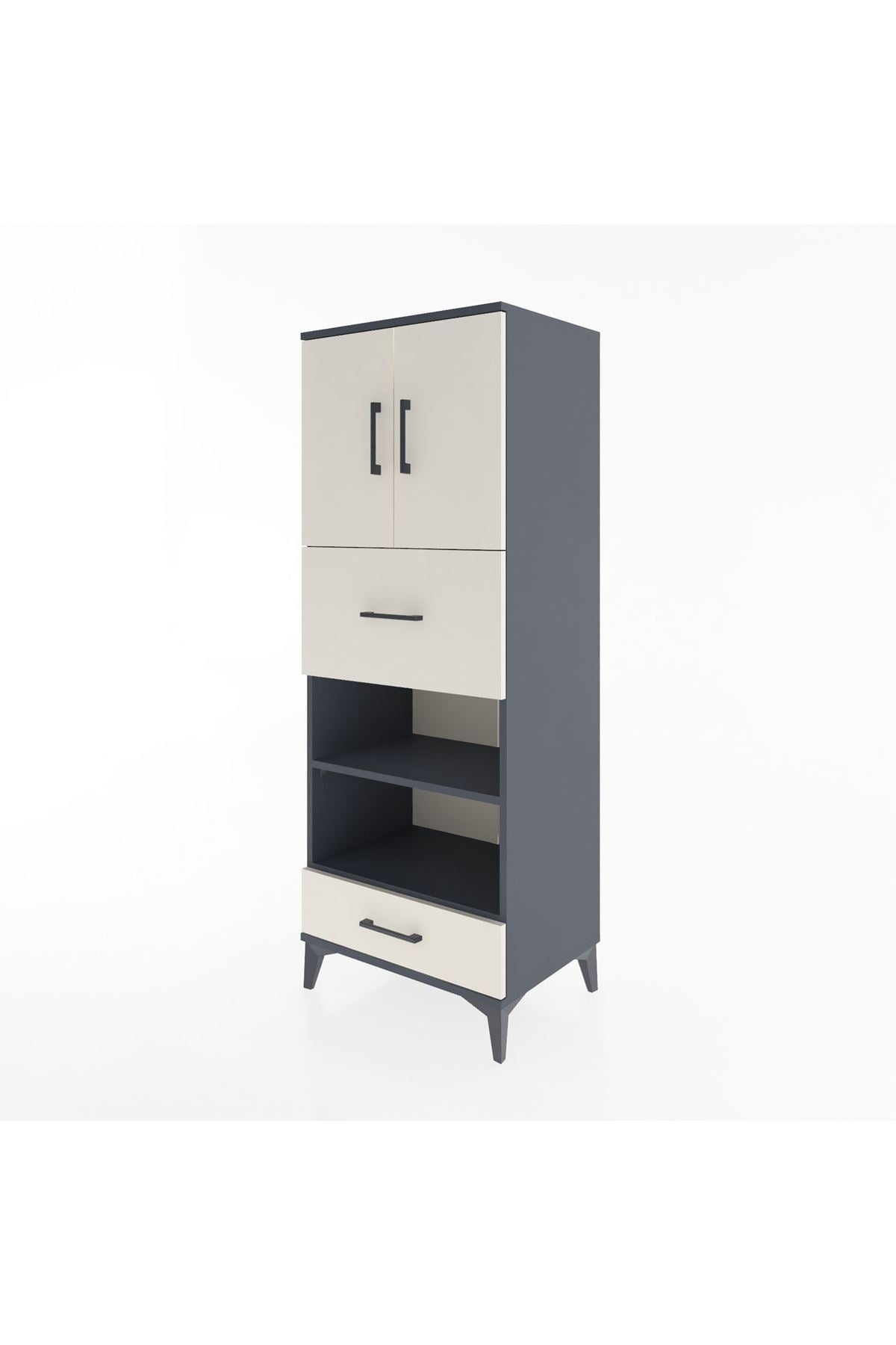 Hyperion Dolap 4 Raflı 2 Çekmeceli 2 Kapaklı 60x44x163 - S53M053V4B