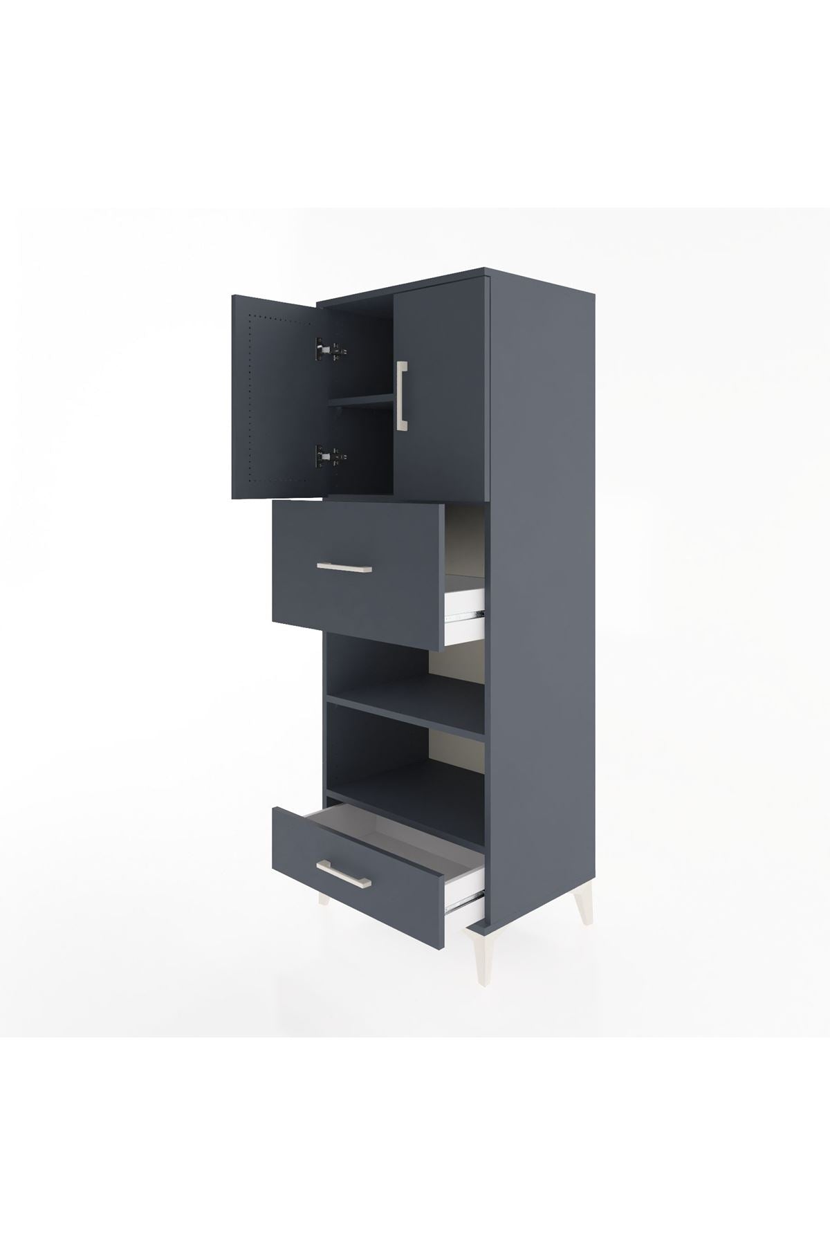 Hyperion Dolap 4 Raflı 2 Çekmeceli 2 Kapaklı 60x44x163 - S53M053V5B