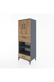 Hyperion Dolap 4 Raflı 2 Çekmeceli 2 Kapaklı 60x44x163 - S53M053V6B