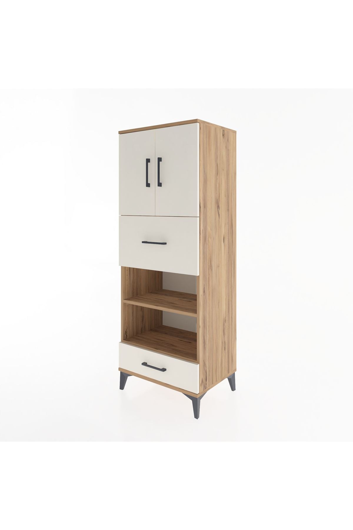 Hyperion Dolap 4 Raflı 2 Çekmeceli 2 Kapaklı 60x44x163 - S53M053V7B