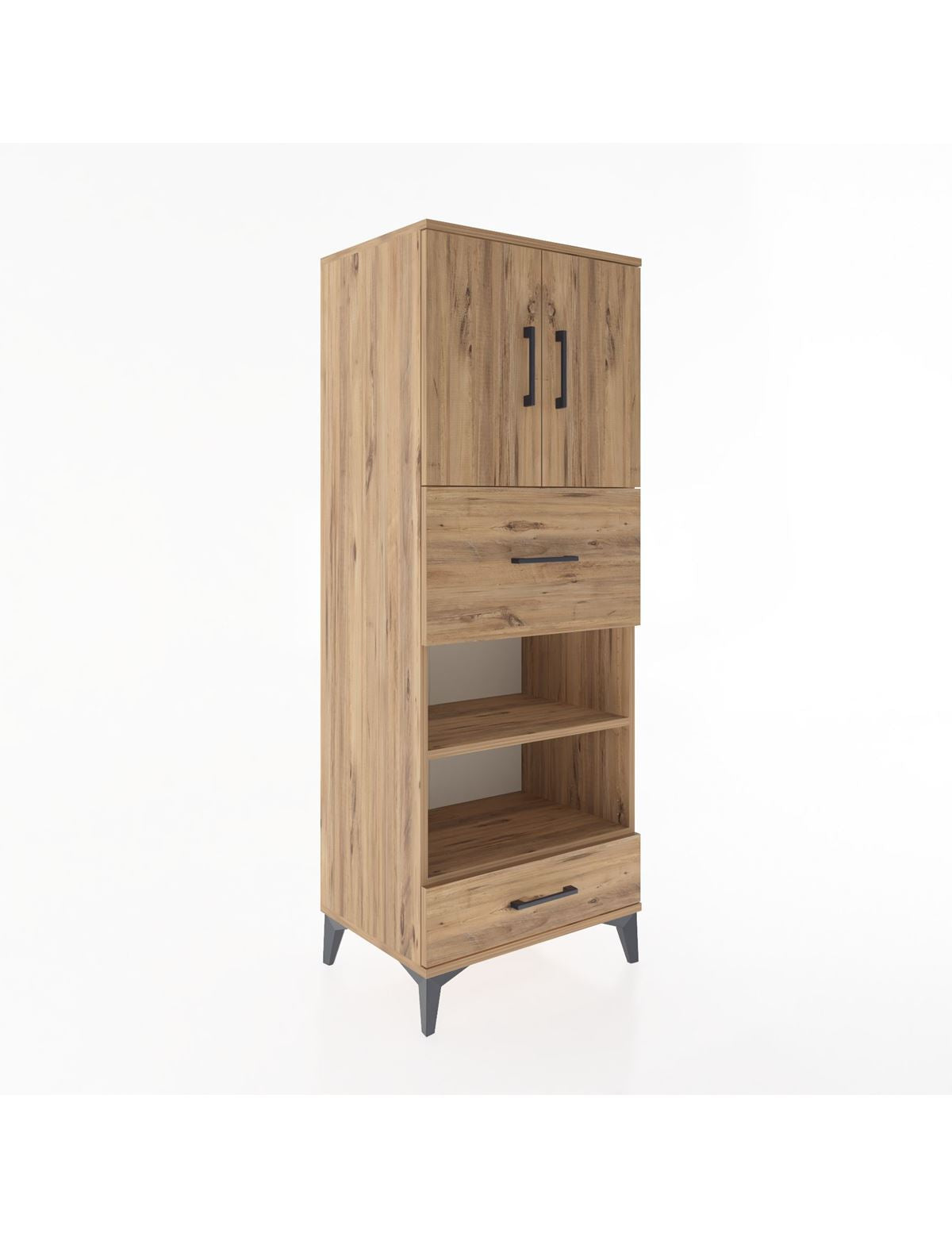 Hyperion Dolap 4 Raflı 2 Çekmeceli 2 Kapaklı 60x44x163 - S53M053V9B