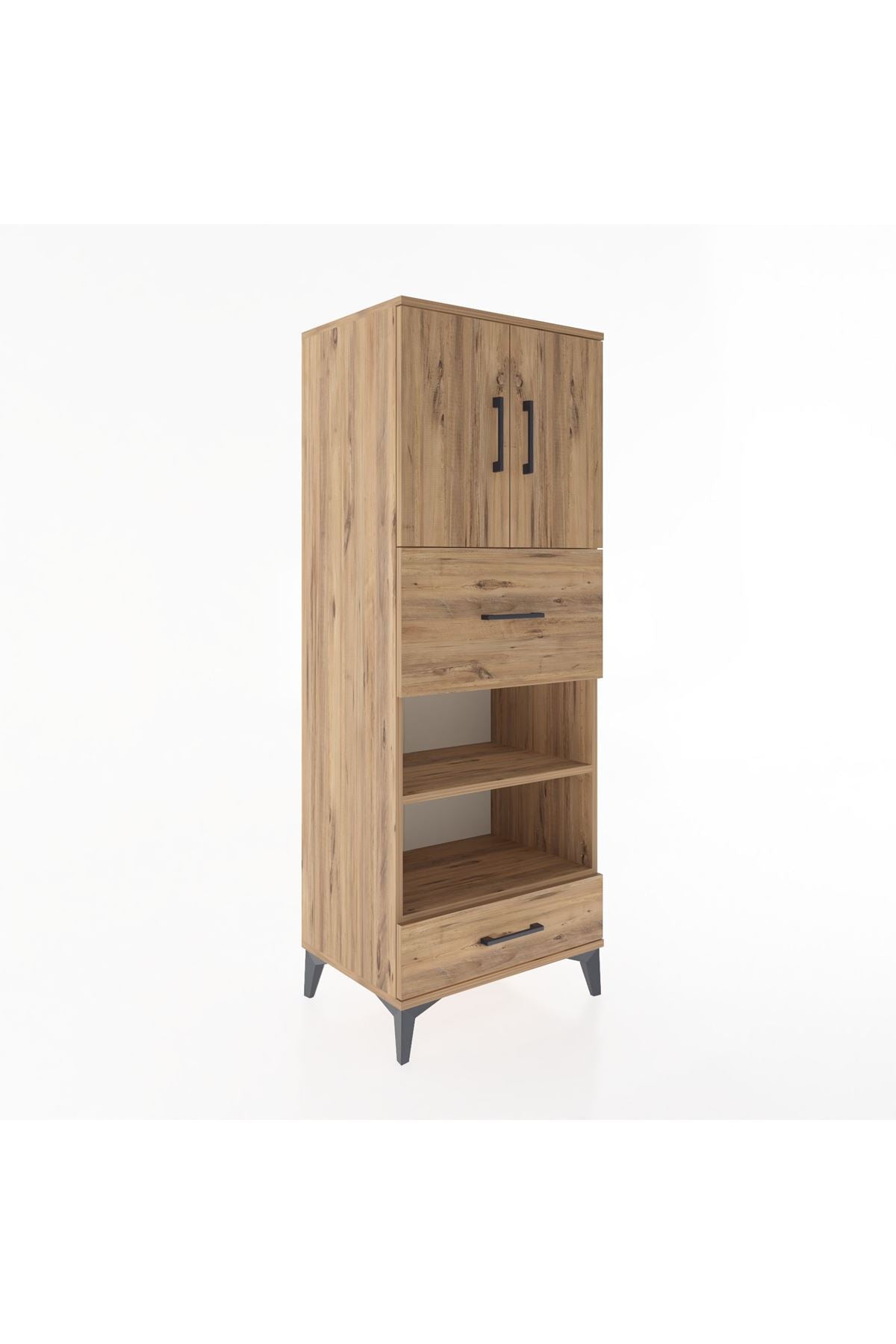 Hyperion Dolap 4 Raflı 2 Çekmeceli 2 Kapaklı 60x44x163 - S53M053V9B