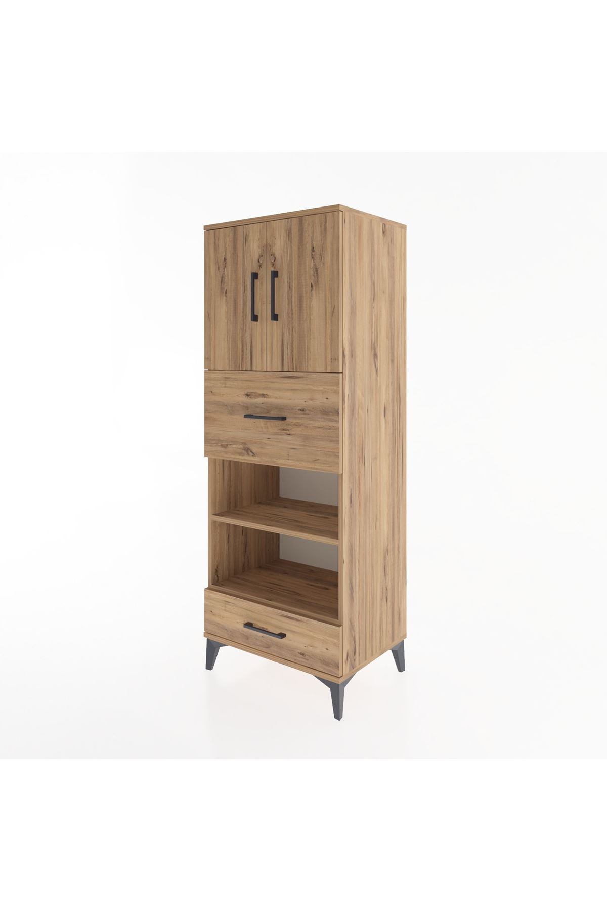 Hyperion Dolap 4 Raflı 2 Çekmeceli 2 Kapaklı 60x44x163 - S53M053V9B