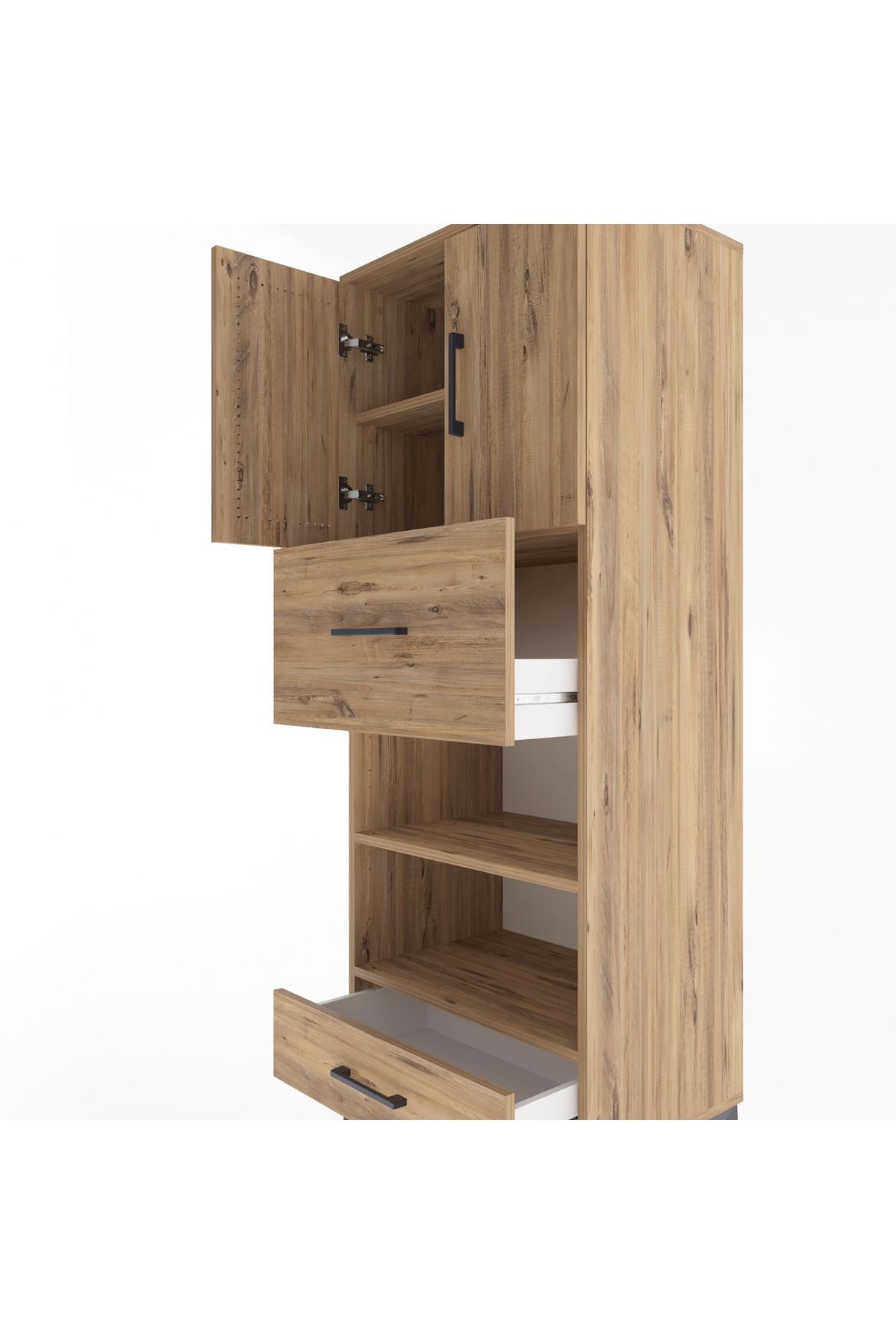 Hyperion Dolap 4 Raflı 2 Çekmeceli 2 Kapaklı 60x44x163 - S53M053V9B