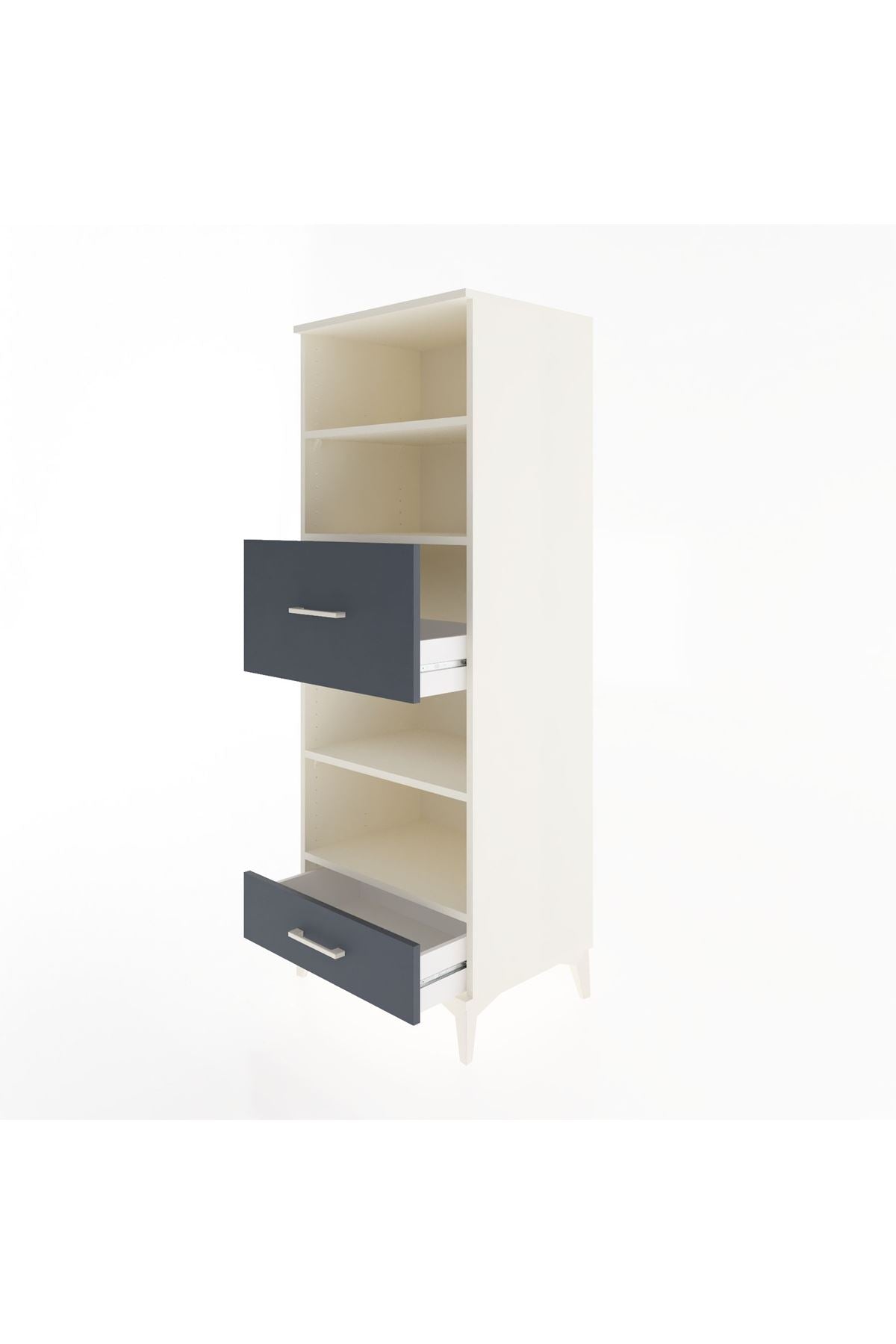 Hyperion Dolap 4 Raflı 2 Çekmeceli 60x44x163 - S53M054V2B