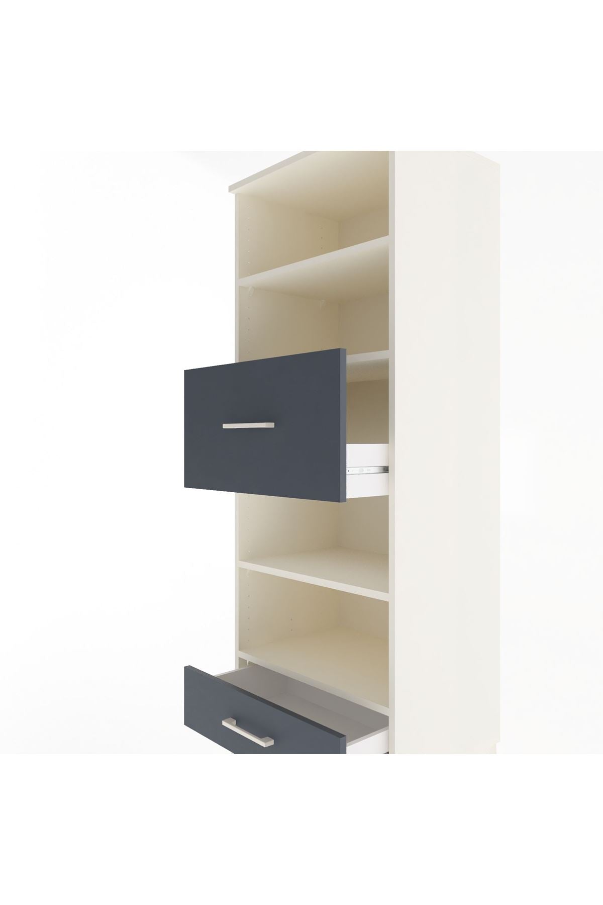 Hyperion Dolap 4 Raflı 2 Çekmeceli 60x44x163 - S53M054V2B