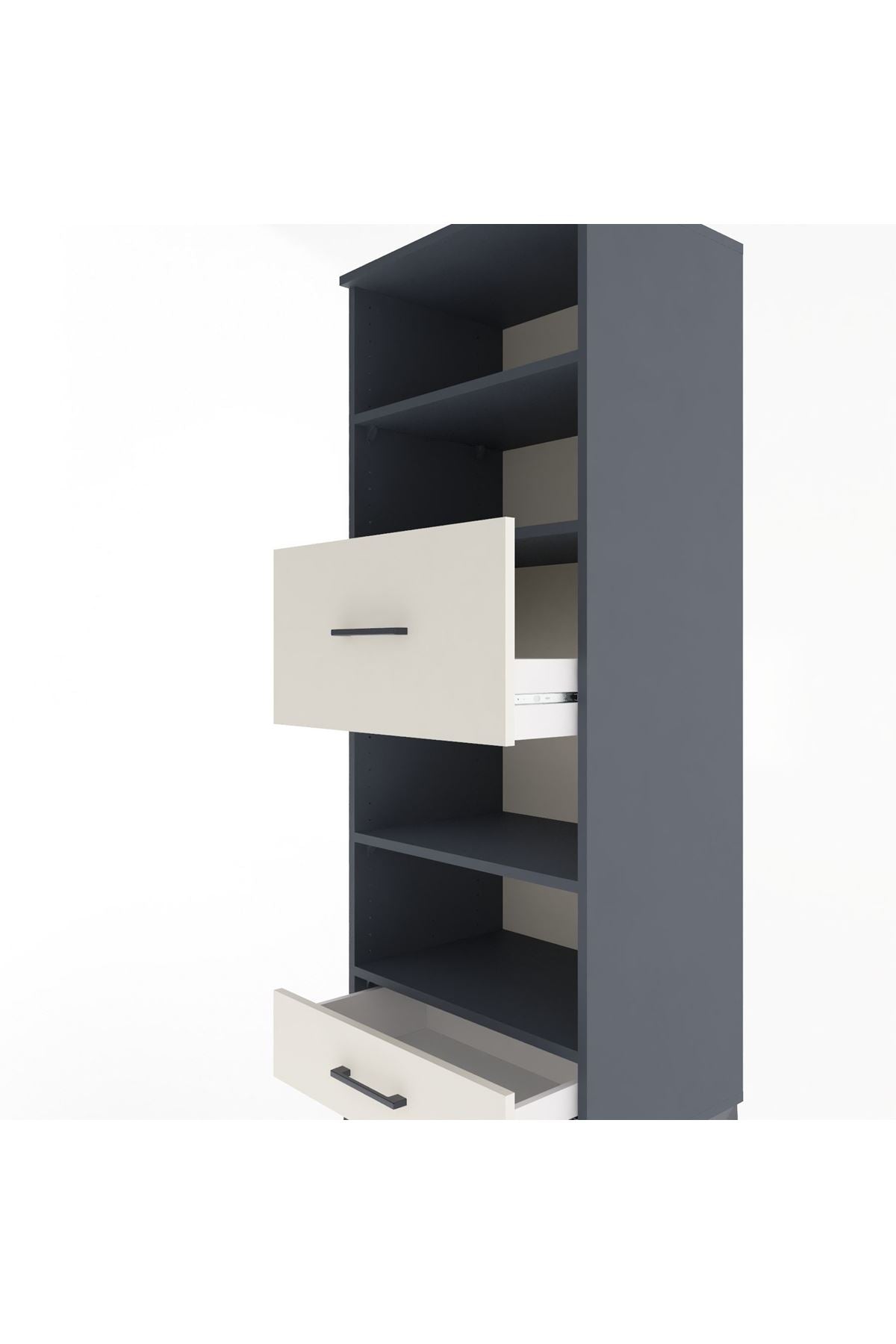 Hyperion Dolap 4 Raflı 2 Çekmeceli 60x44x163 - S53M054V4B