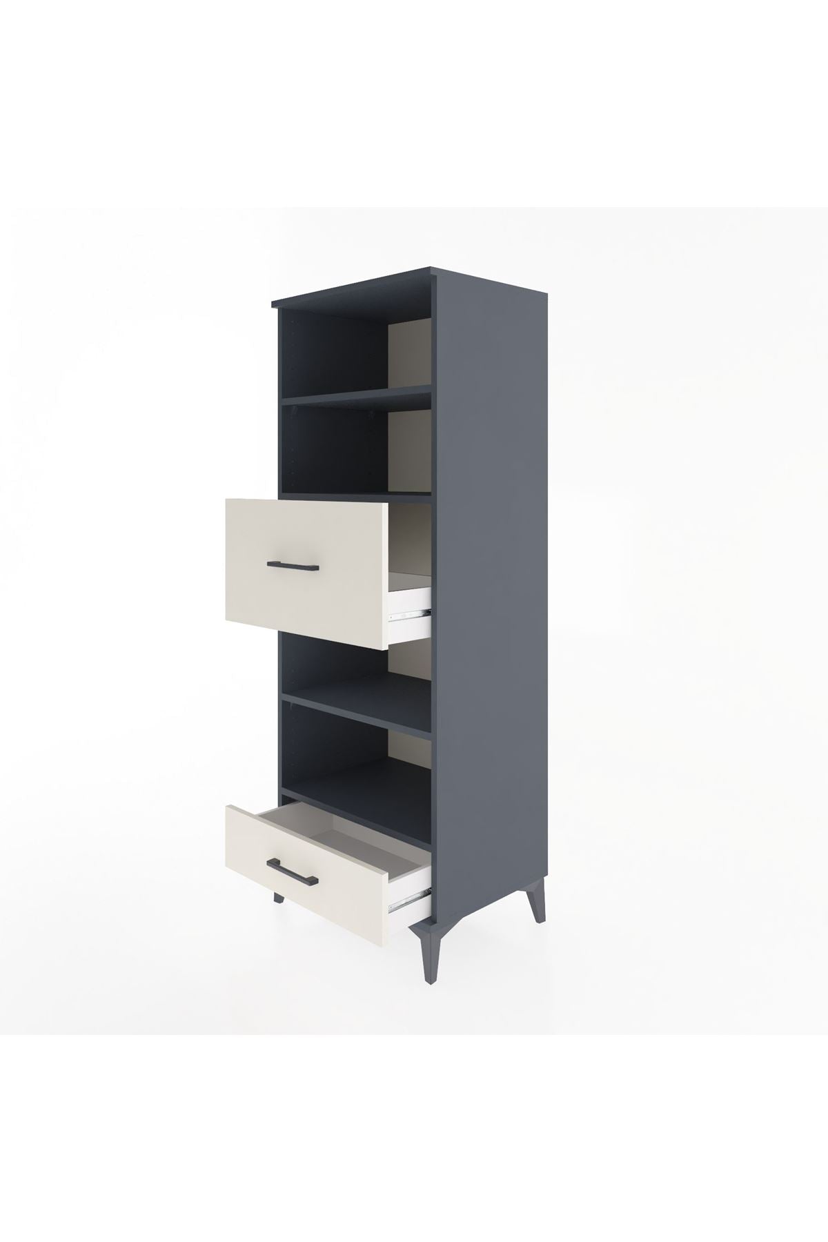 Hyperion Dolap 4 Raflı 2 Çekmeceli 60x44x163 - S53M054V4B