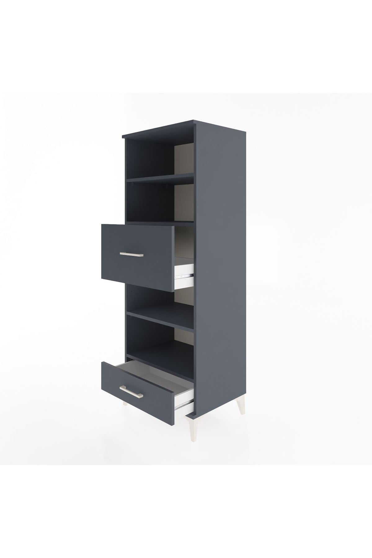 Hyperion Dolap 4 Raflı 2 Çekmeceli 60x44x163 - S53M054V5B