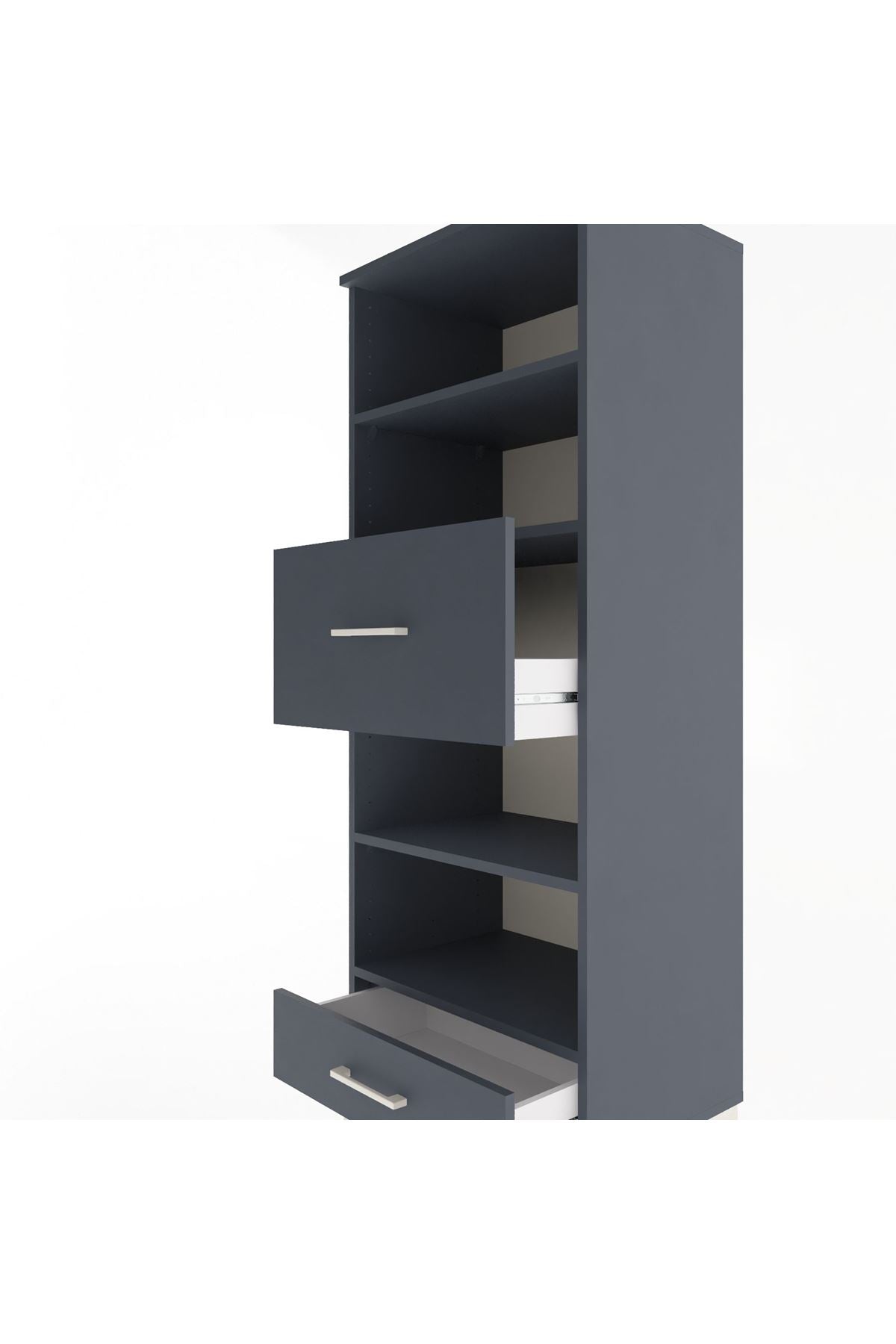 Hyperion Dolap 4 Raflı 2 Çekmeceli 60x44x163 - S53M054V5B