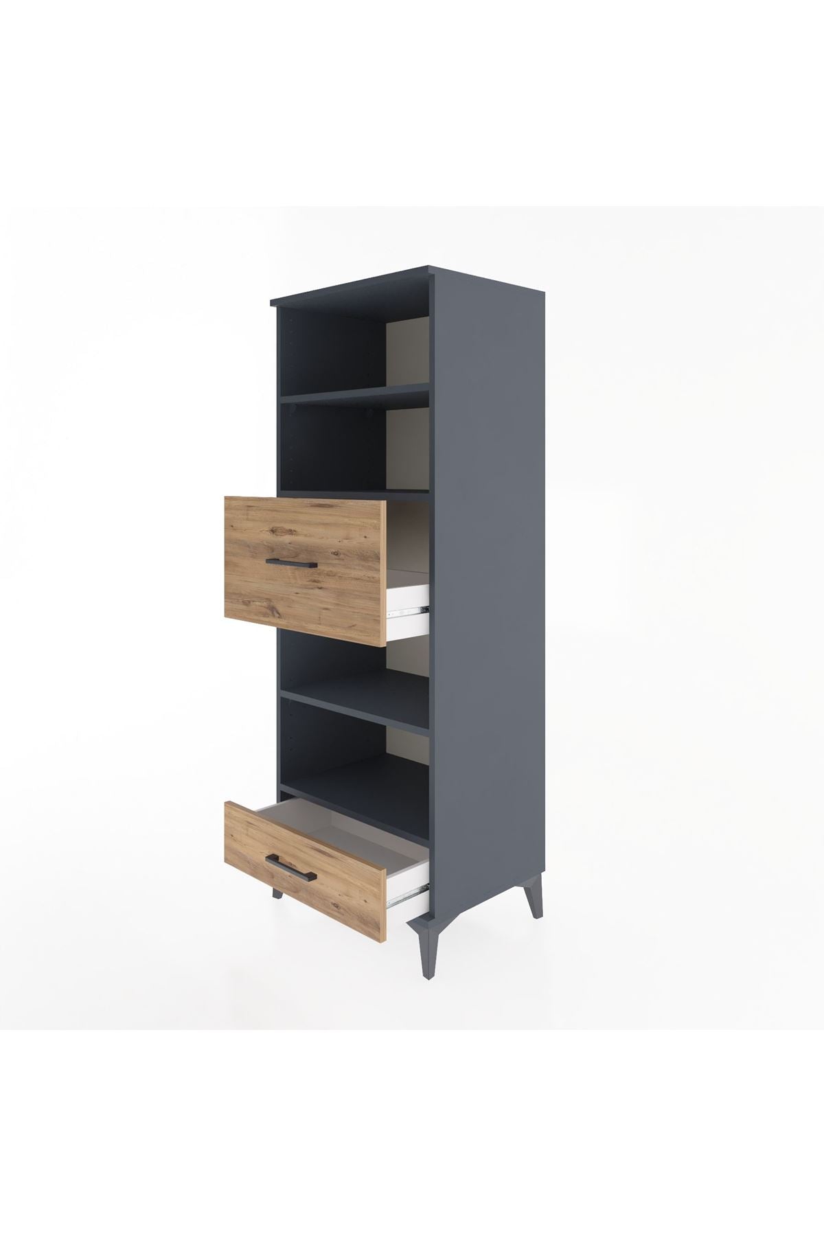 Hyperion Dolap 4 Raflı 2 Çekmeceli 60x44x163 - S53M054V6B