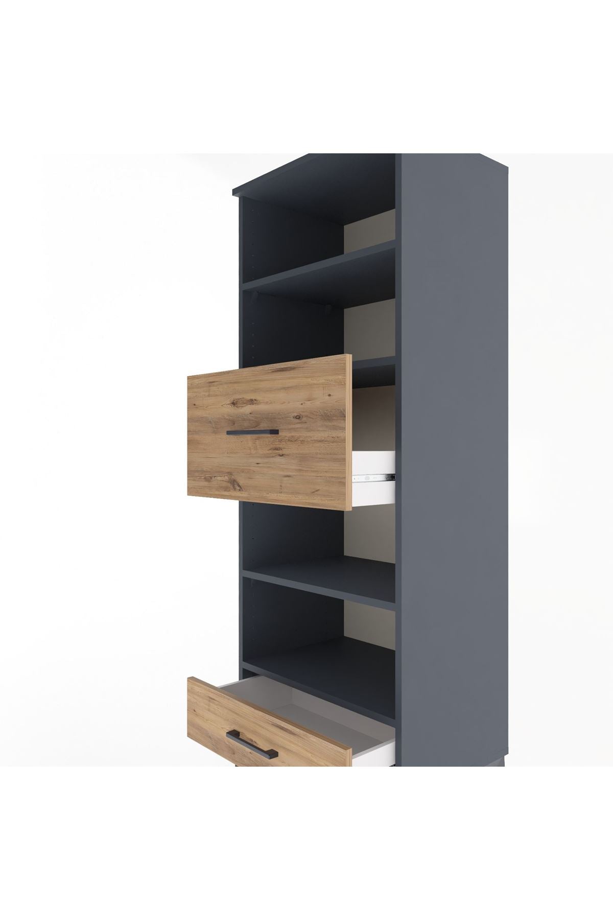 Hyperion Dolap 4 Raflı 2 Çekmeceli 60x44x163 - S53M054V6B