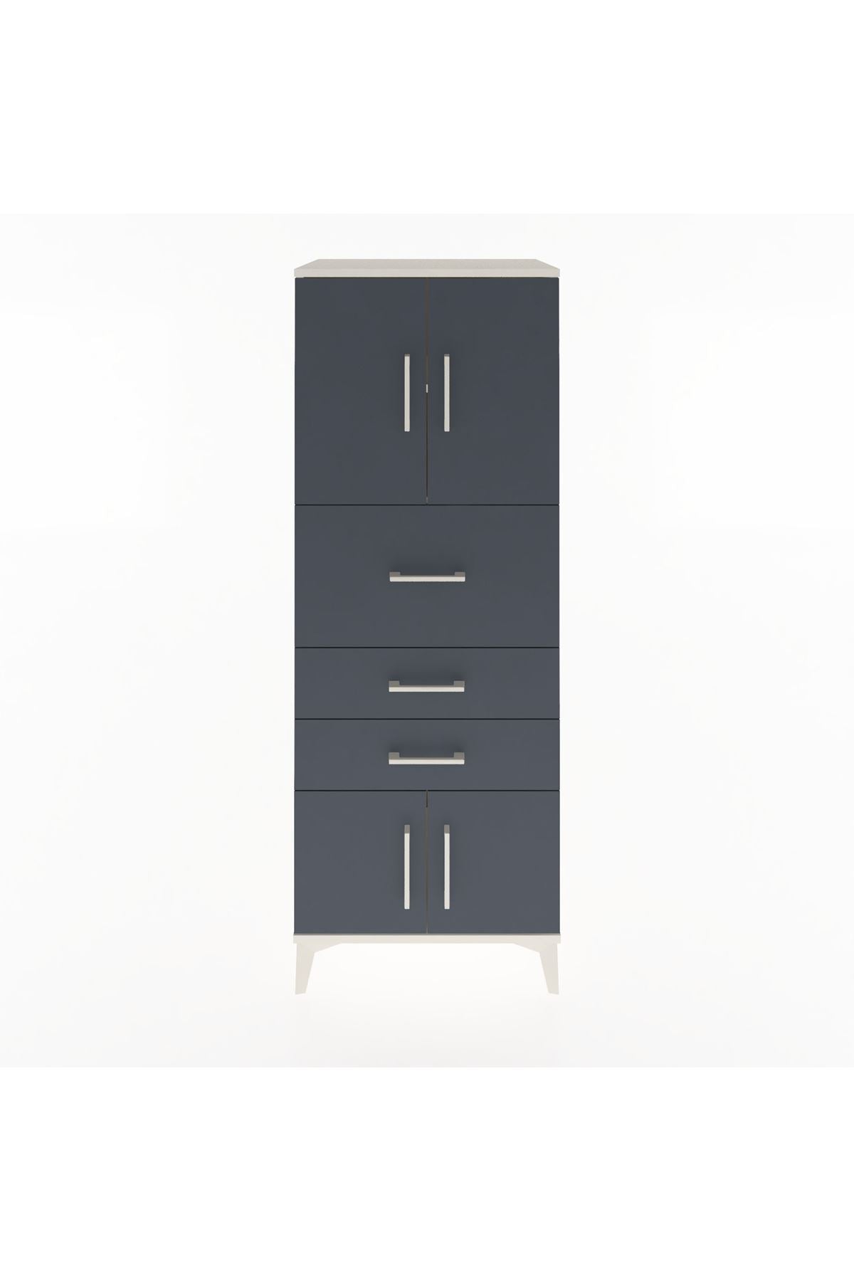 Hyperion Dolap 2 Raflı 3 Çekmeceli 4 Kapaklı 60x44x163 - S53M055V2B