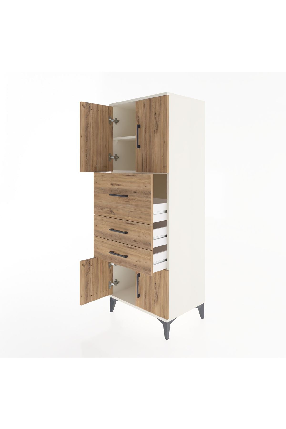 Hyperion Dolap 2 Raflı 3 Çekmeceli 4 Kapaklı 60x44x163 - S53M055V3B