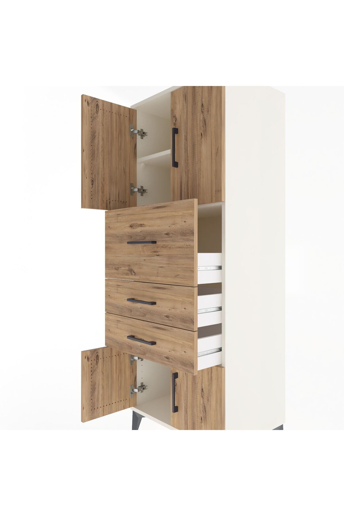Hyperion Dolap 2 Raflı 3 Çekmeceli 4 Kapaklı 60x44x163 - S53M055V3B