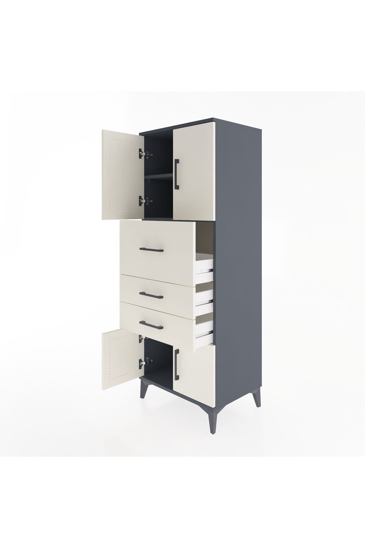 Hyperion Dolap 2 Raflı 3 Çekmeceli 4 Kapaklı 60x44x163 - S53M055V4B