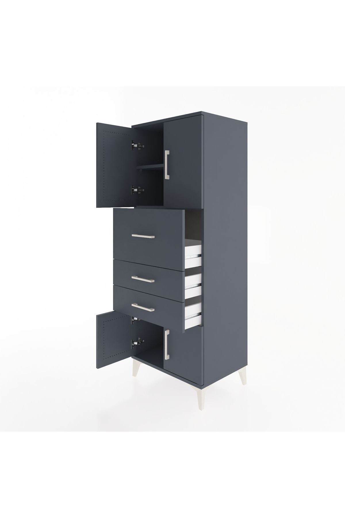 Hyperion Dolap 2 Raflı 3 Çekmeceli 4 Kapaklı 60x44x163 - S53M055V5B