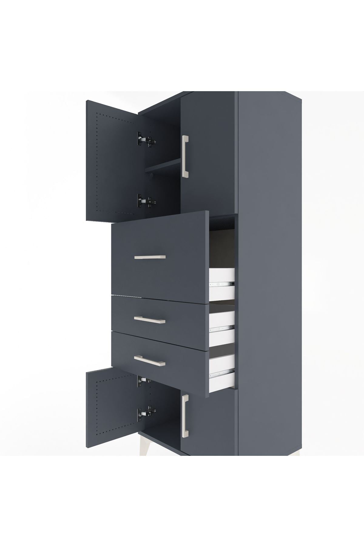 Hyperion Dolap 2 Raflı 3 Çekmeceli 4 Kapaklı 60x44x163 - S53M055V5B