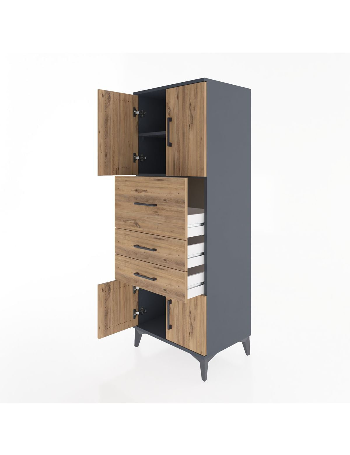 Hyperion Dolap 2 Raflı 3 Çekmeceli 4 Kapaklı 60x44x163 - S53M055V6B