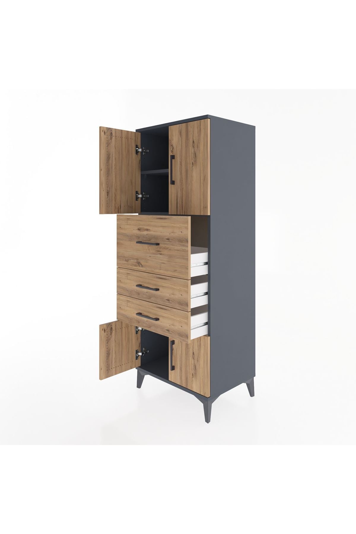 Hyperion Dolap 2 Raflı 3 Çekmeceli 4 Kapaklı 60x44x163 - S53M055V6B