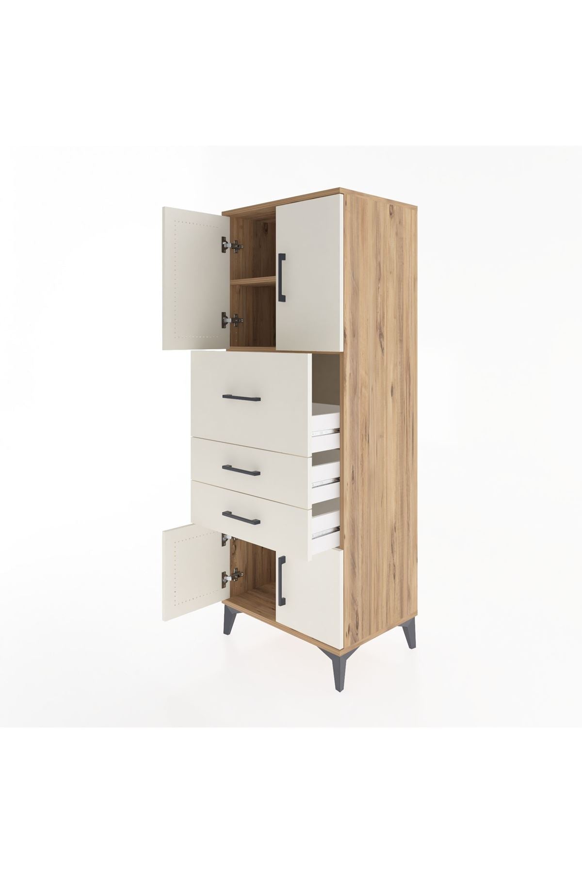 Hyperion Dolap 2 Raflı 3 Çekmeceli 4 Kapaklı 60x44x163 - S53M055V7B