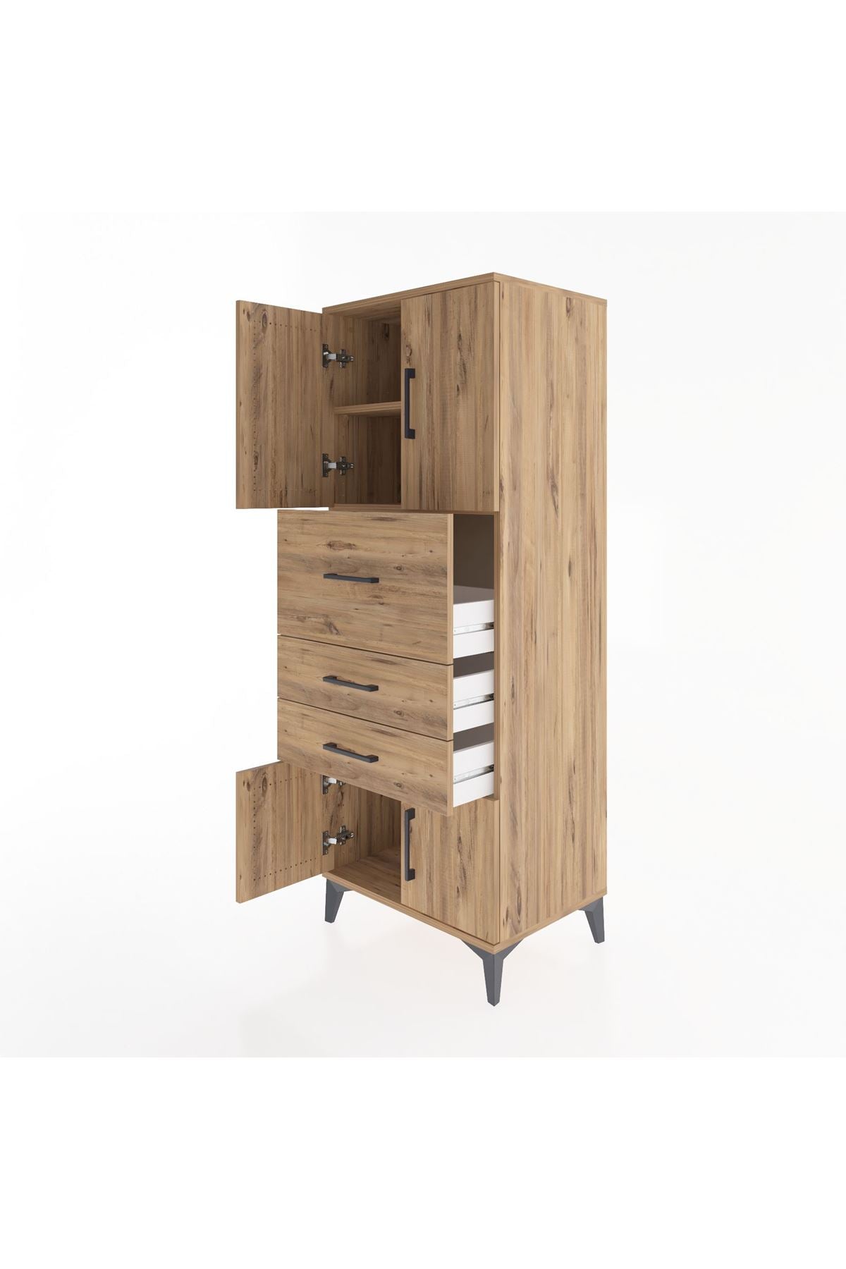 Hyperion Dolap 2 Raflı 3 Çekmeceli 4 Kapaklı 60x44x163 - S53M055V9B