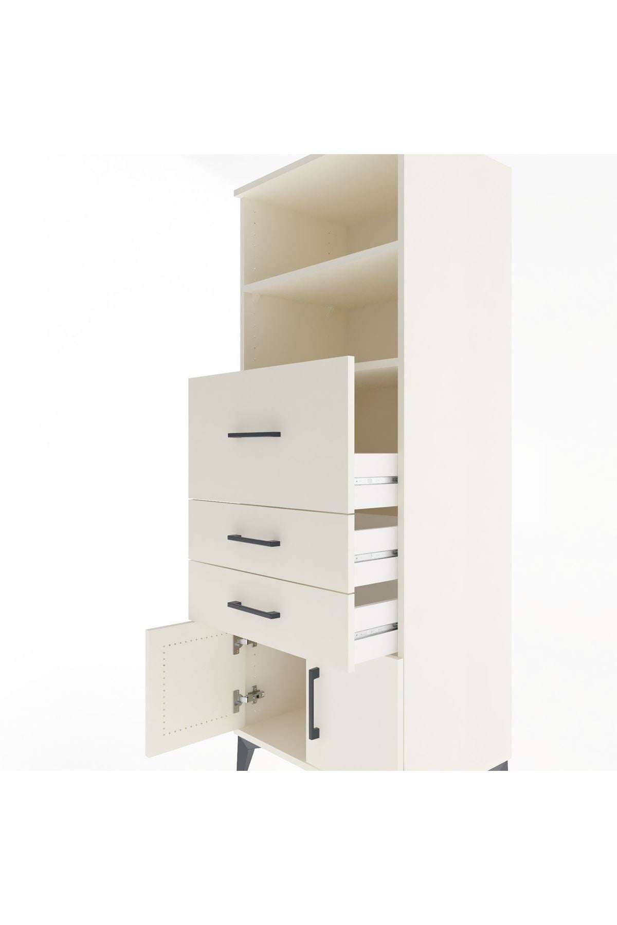 Hyperion Dolap 2 Raflı 3 Çekmeceli 2 Kapaklı 60x44x163 - S53M056V1B