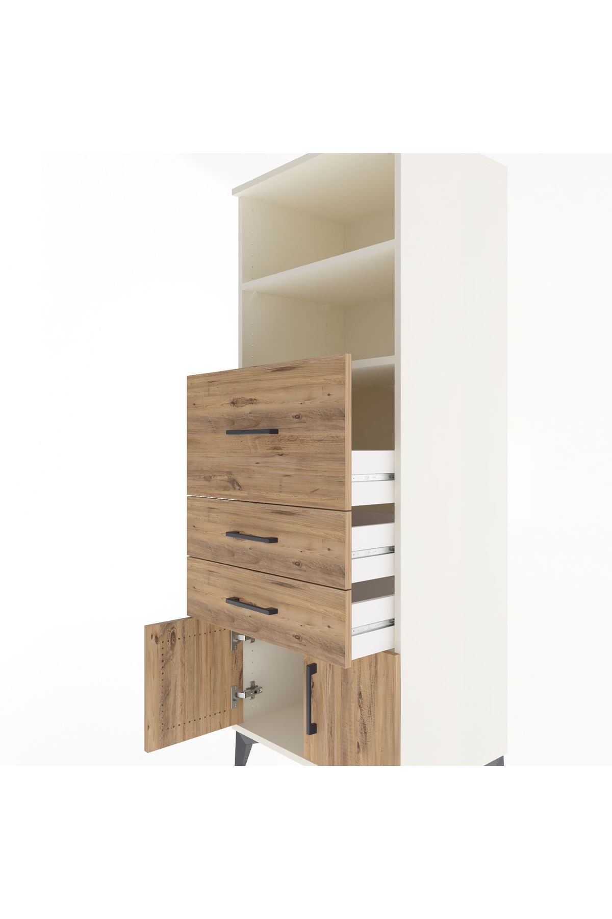 Hyperion Dolap 2 Raflı 3 Çekmeceli 2 Kapaklı 60x44x163 - S53M056V3B