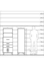 Hyperion Dolap 2 Raflı 3 Çekmeceli 2 Kapaklı 60x44x163 - S53M056V3B