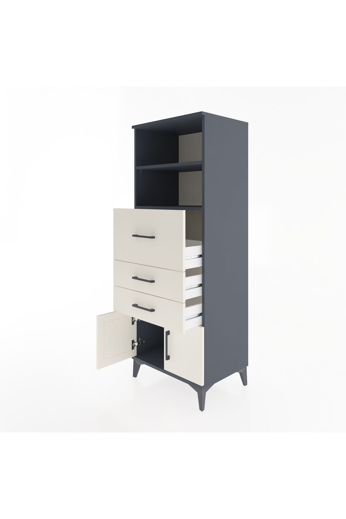 Hyperion Dolap 2 Raflı 3 Çekmeceli 2 Kapaklı 60x44x163 - S53M056V4B