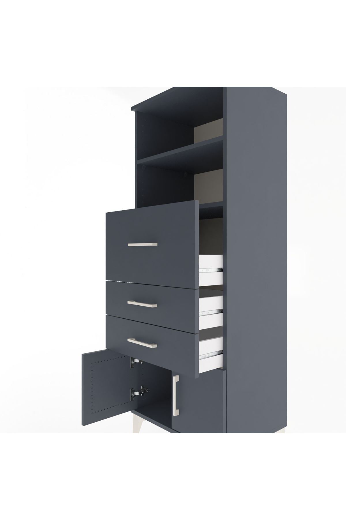 Hyperion Dolap 2 Raflı 3 Çekmeceli 2 Kapaklı 60x44x163 - S53M056V5B