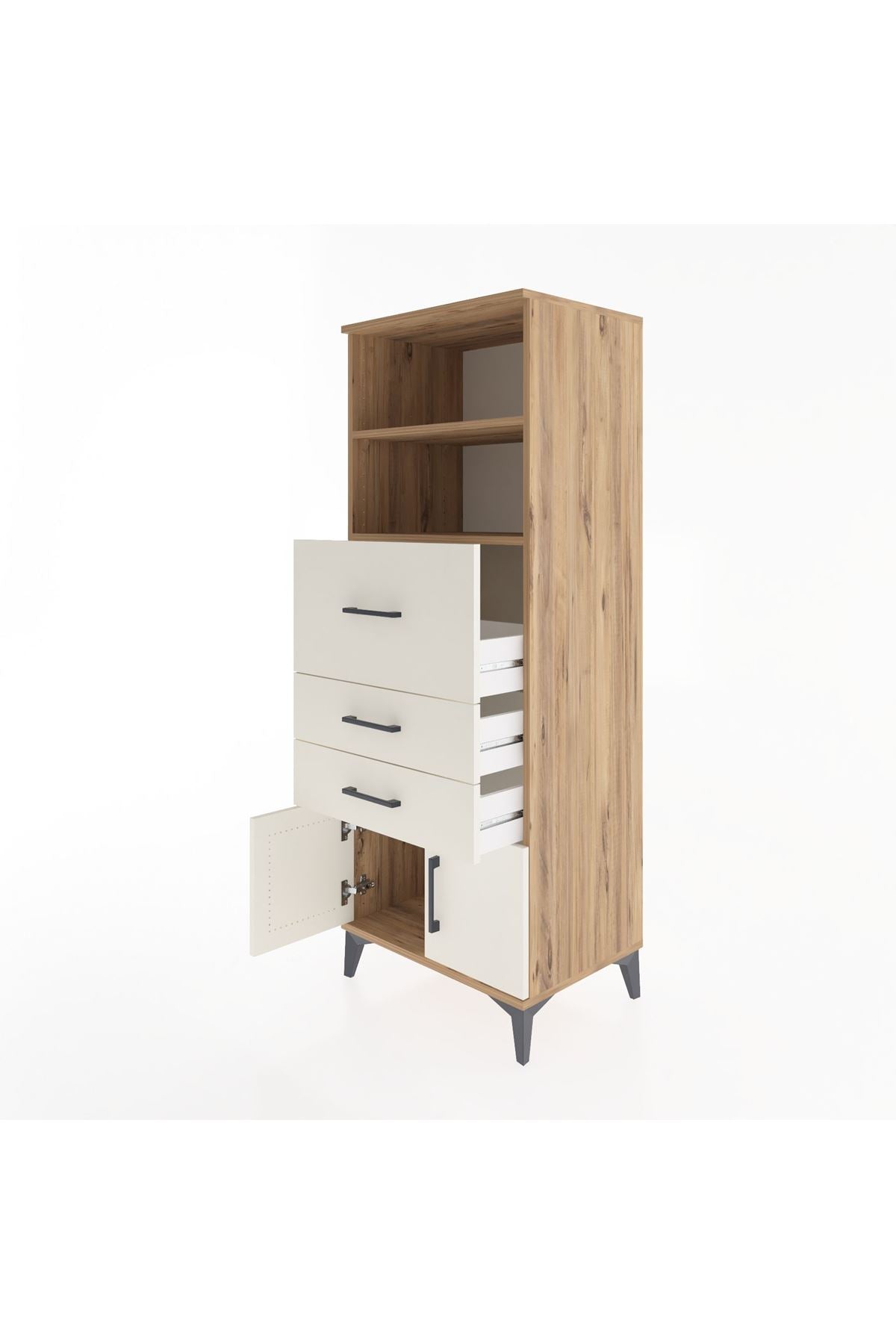 Hyperion Dolap 2 Raflı 3 Çekmeceli 2 Kapaklı 60x44x163 - S53M056V7B